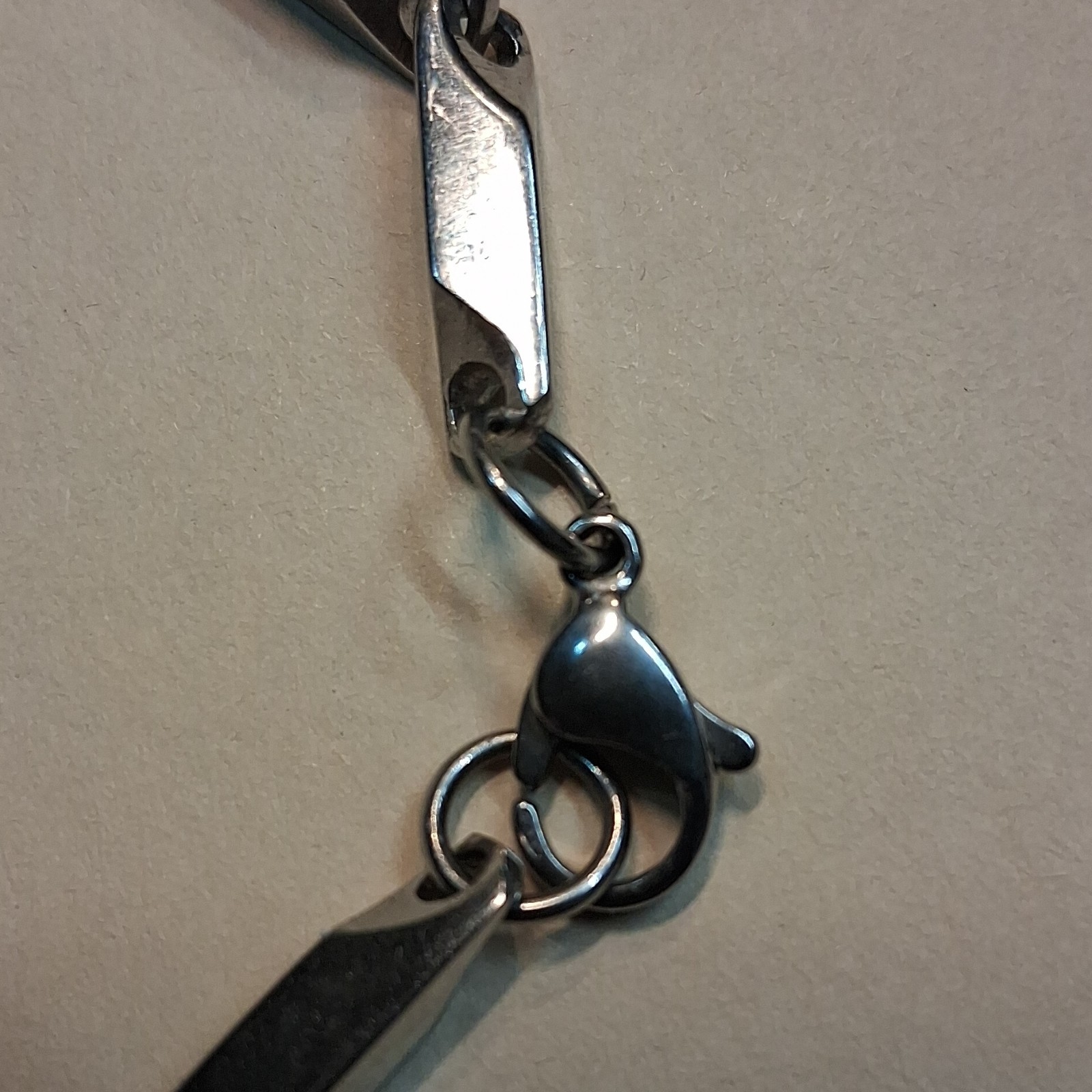 Silver Tone Geometric Chain Necklace Metal Link Lobster Clasp No Stone