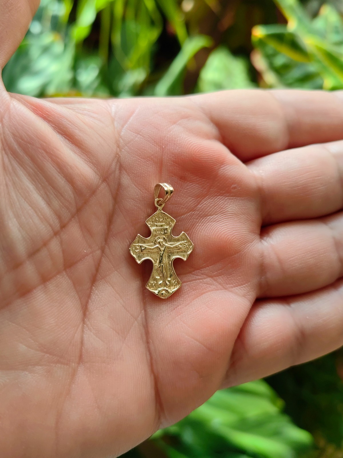 14k solid yellow gold cross pendant, female golden cross, male gold cross,