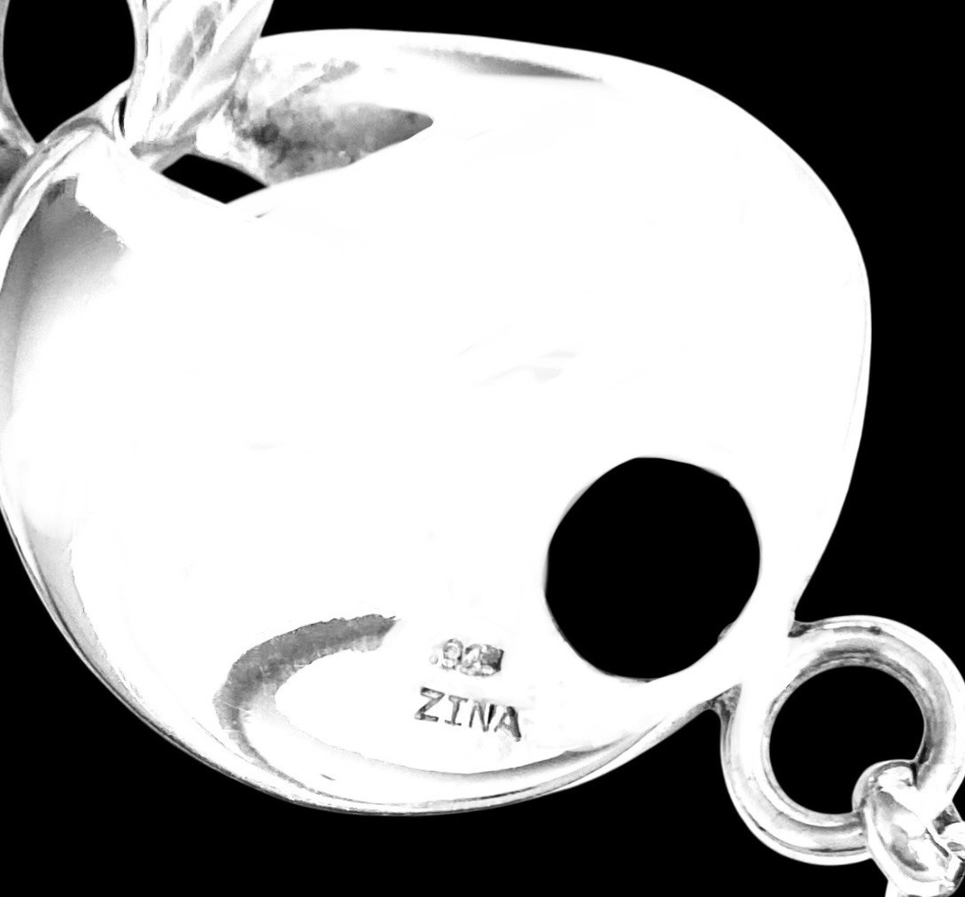 ZINA of BEVERLY HILLS Sterling Silver GRADUATED MOBIUS DISCS Rolo Chain Necklace