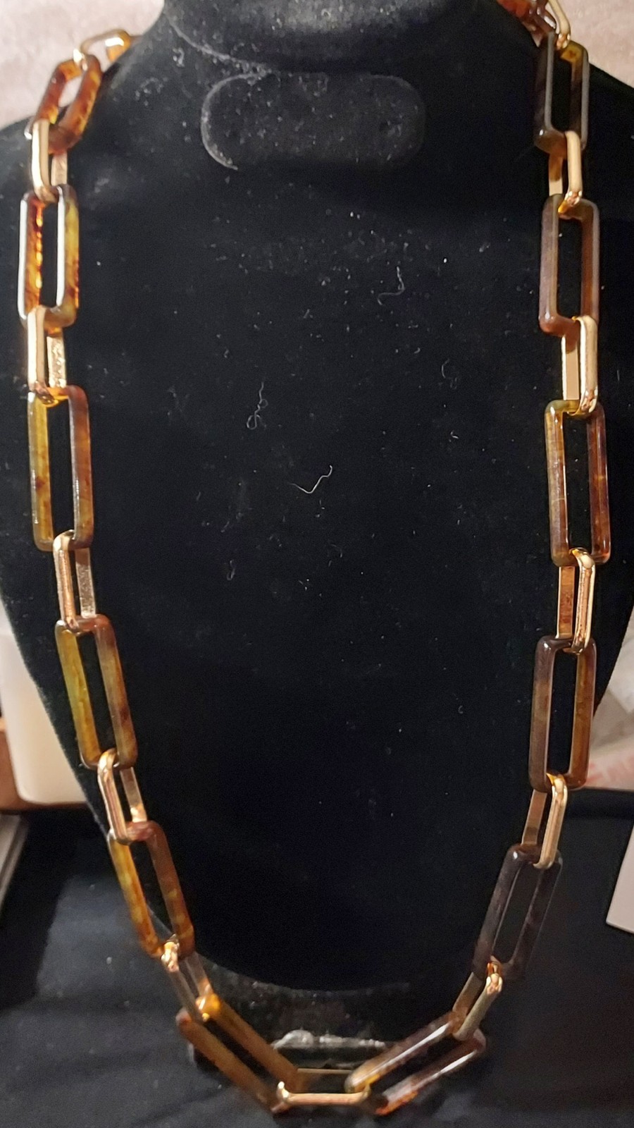 VTG 32in Brown Plastic & Goldtone Paper Clip Link Necklace – Norton Museum Store