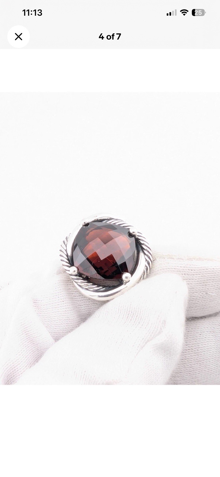 David Yurman Infinity 14mm Pendant Necklace With Garnet & 17 in Chain