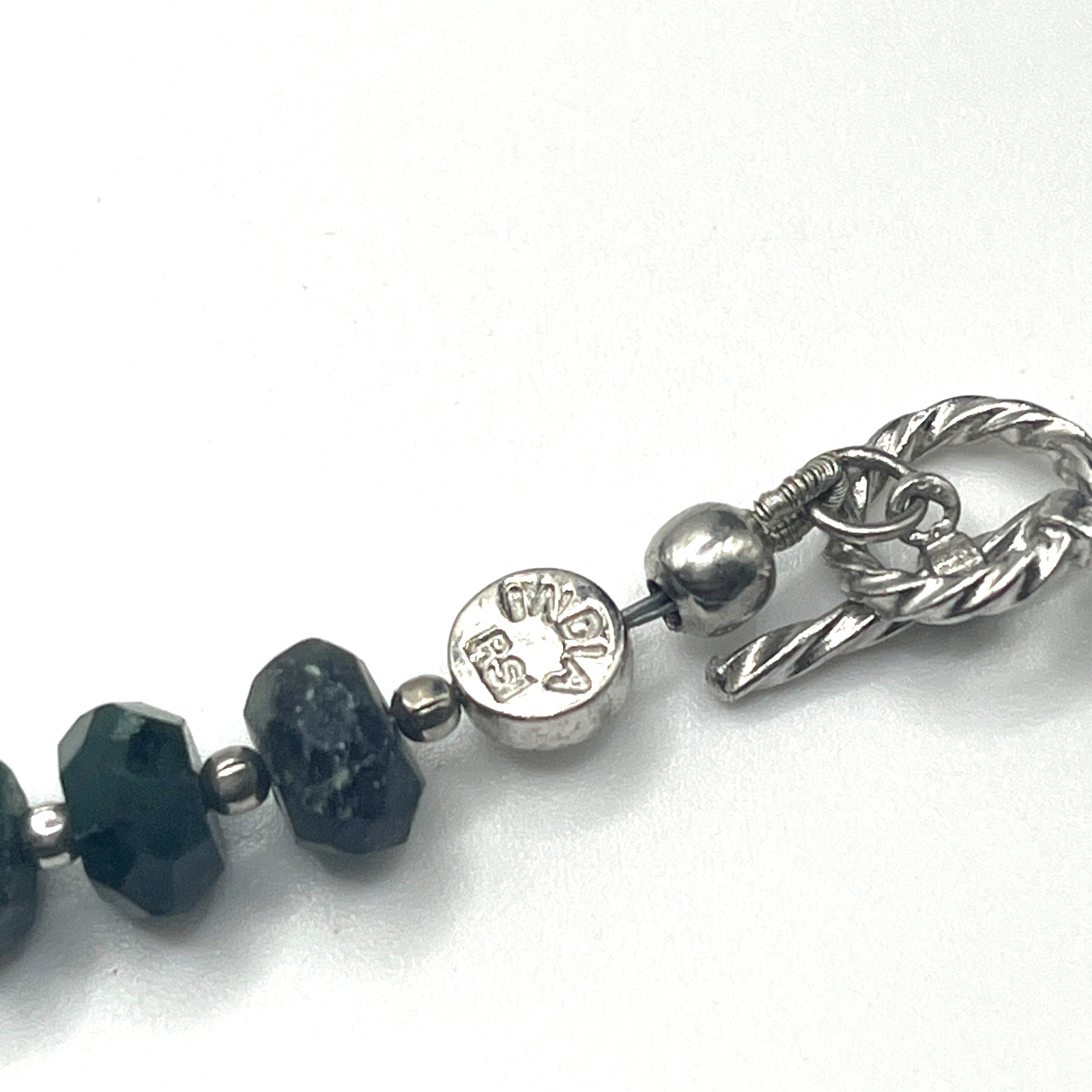 RSI Necklace Labradorite Faceted Bead Single Strand Graduated Sterling 925 Clasp