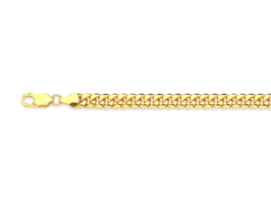10k Yellow Gold 3.75mm Miami Cuban Chain Bracelet Size 7″-9″ Hollow