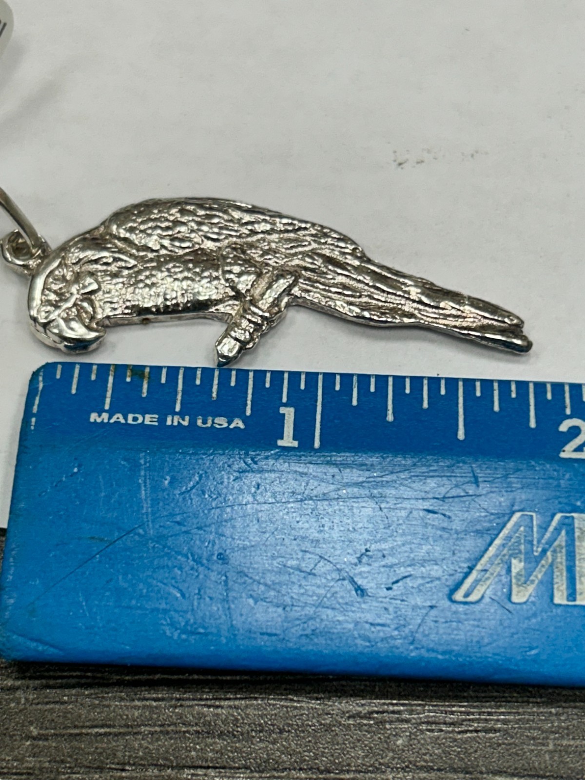 925 Sterling Silver Large Parrot Bird Pendant Charm