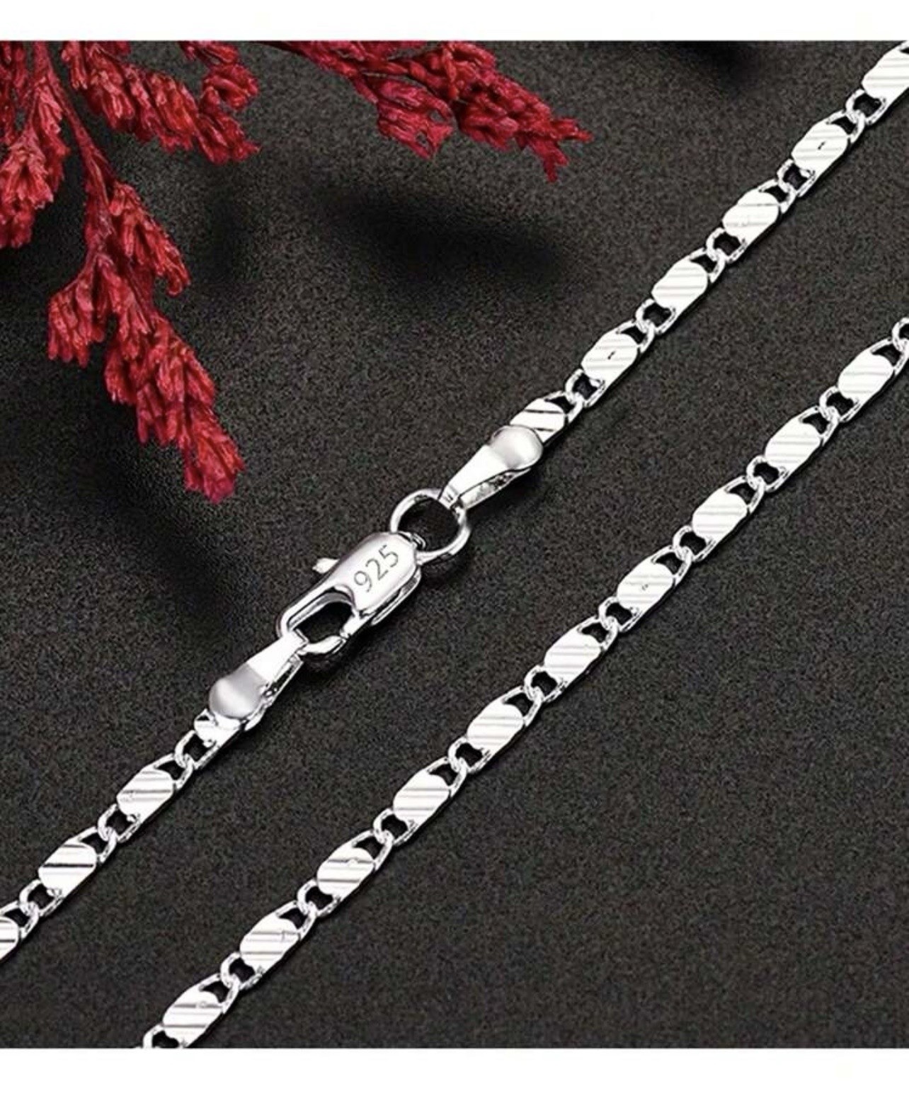 Sterling Silver/925 Necklace (Unisex) 21 Inches Long
