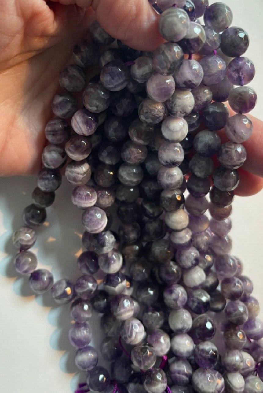 Pretty Colorful Cape Amethyst Beads Faceted 9.5-10mm 15″ Strand BELOW WHOLESALE