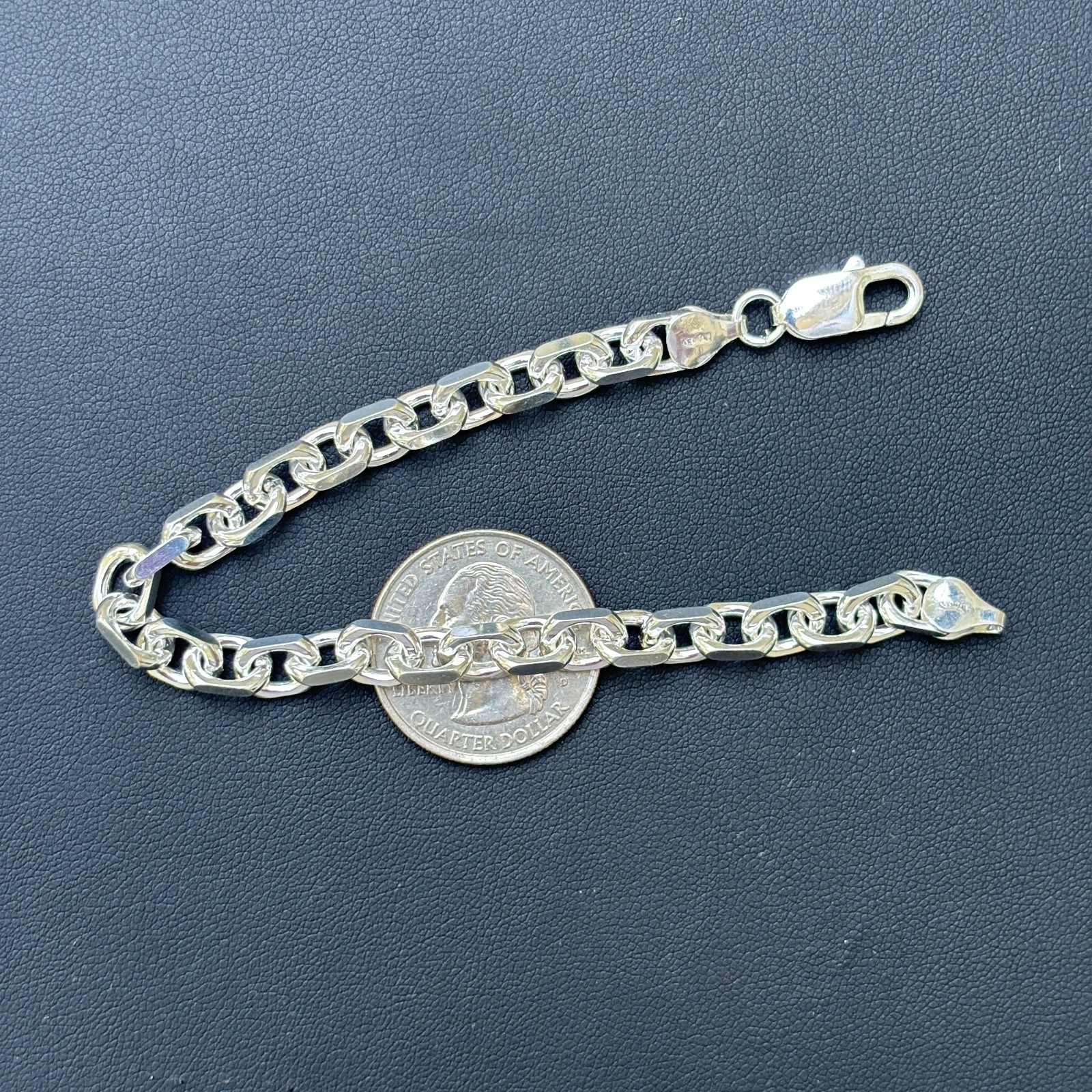 6mm Anchor Cable Bracelet – Real Solid 925 Sterling Silver Or 14k Gold Vermeil
