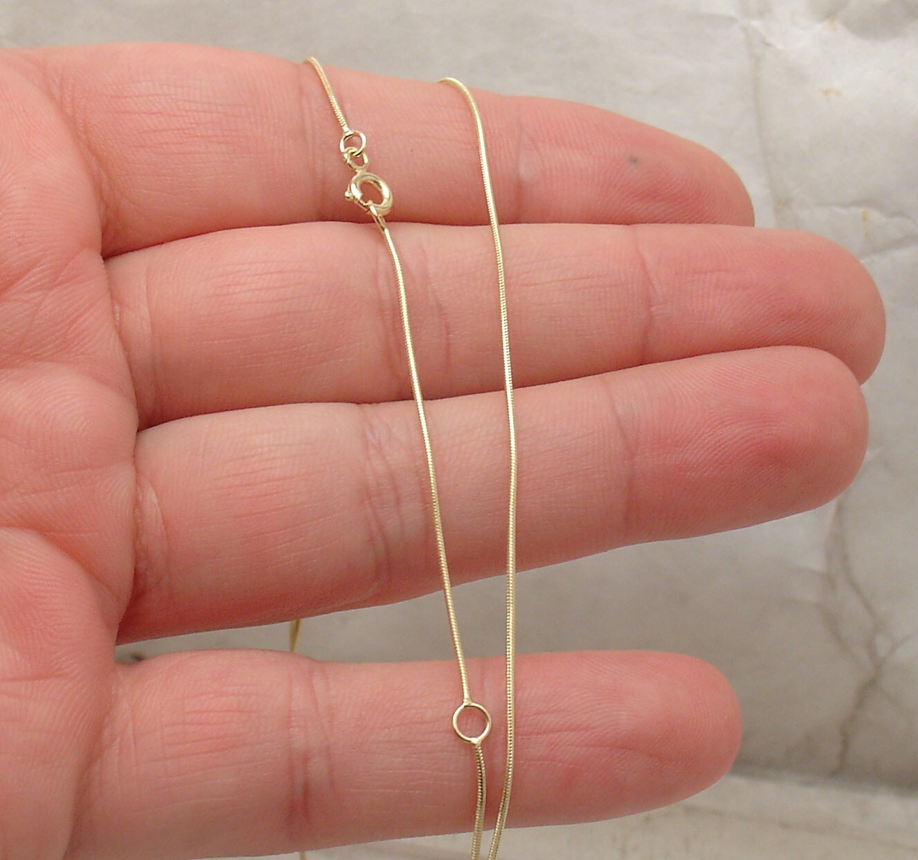 Round Snake Chain Necklace Real Solid 14K Yellow Gold Adjustable 18″ 19″ 21″