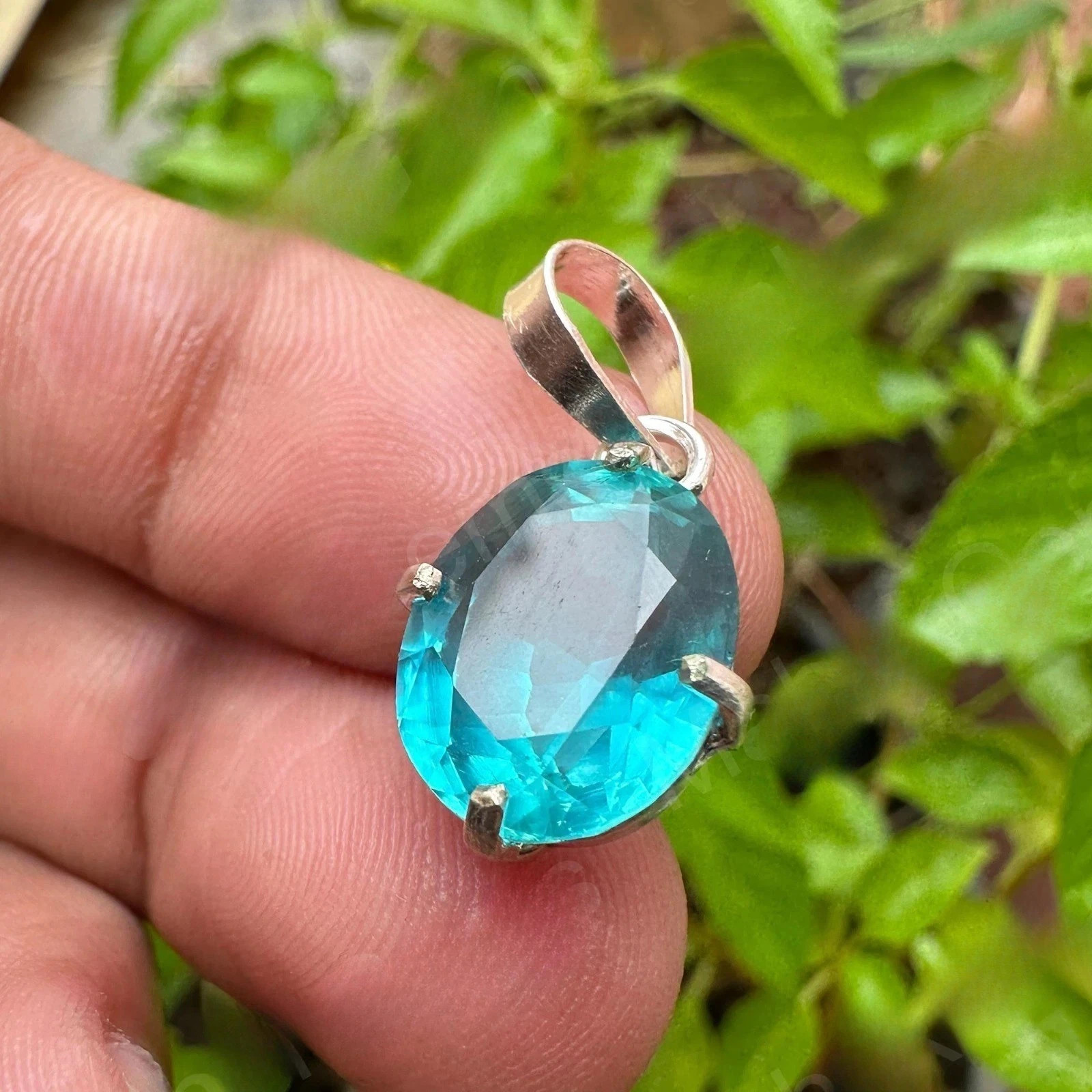 Certified 30 Ct Natural Paraiba Tourmaline In 925 Silver Pendant Loose Gemstone