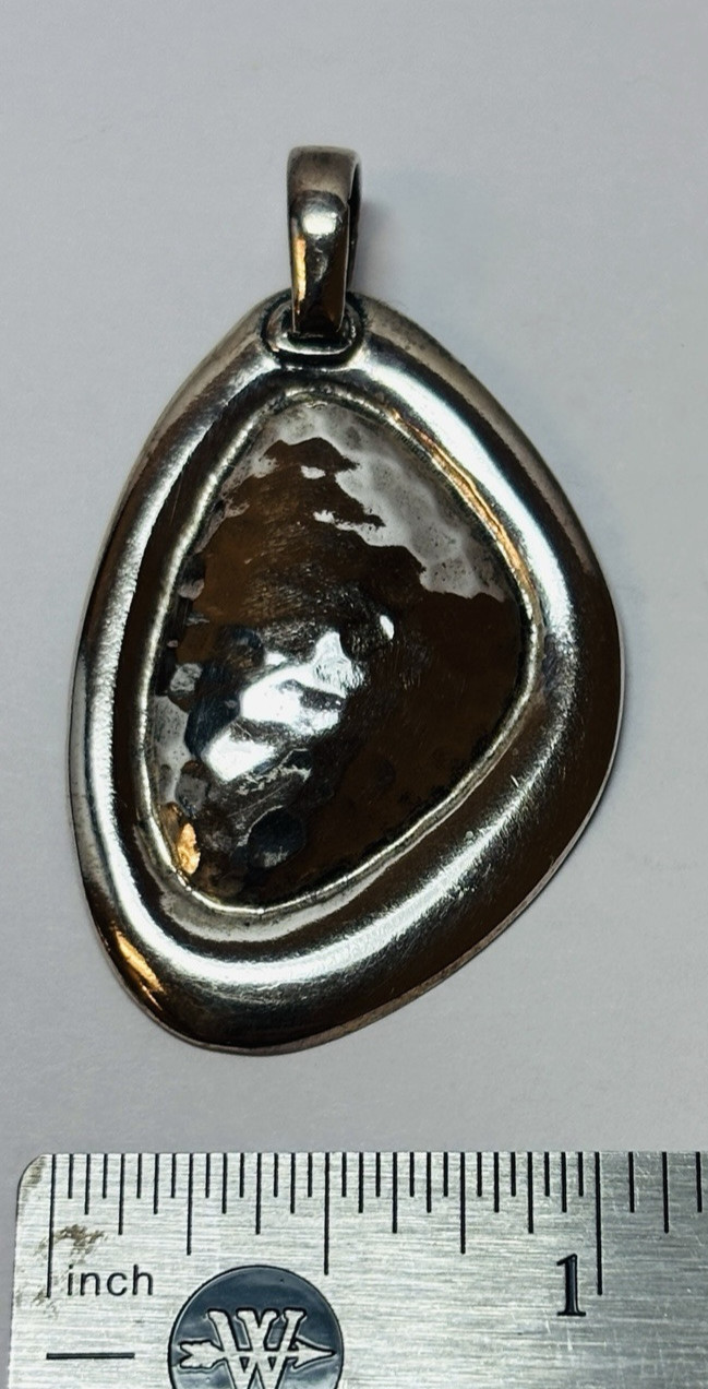 Silpada Sterling 925 Silver Hammered Asymmetrical S1748 Pendant – .24