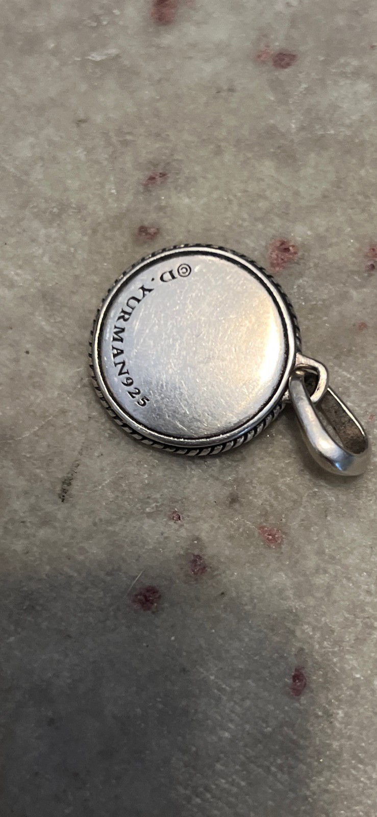 David Yurman Sterling Silver Maritime Compass Amulet Pendant 925 Black Diamond