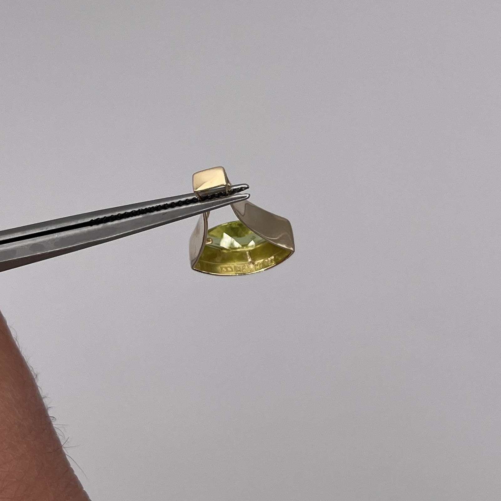 14k Yellow Gold Ladies 10x6mm Marquise Green Peridot Slide Charm Pendant 22mm