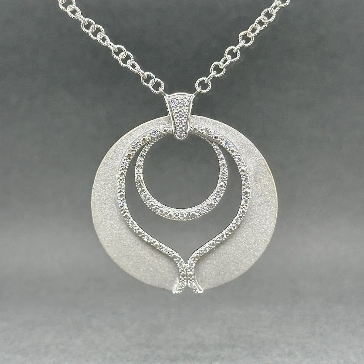 Estate Charriol 18K White Gold 0.30ctw G-H/VS2-SI1 Diamond Pendant