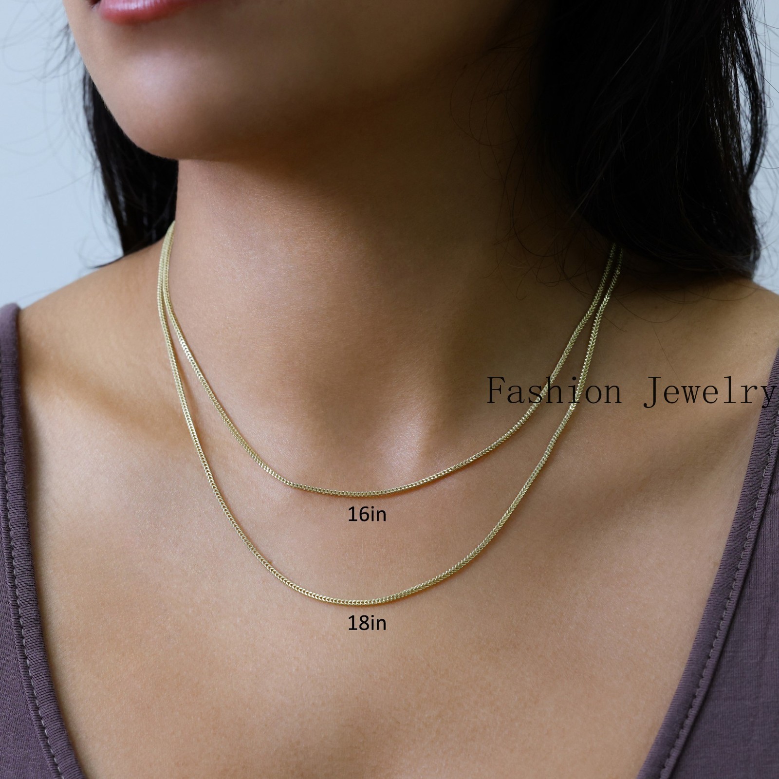 14K Yellow Gold 1.5mm Franco Box Wheat Foxtail Chain Necklace Mens Women 16″-24″