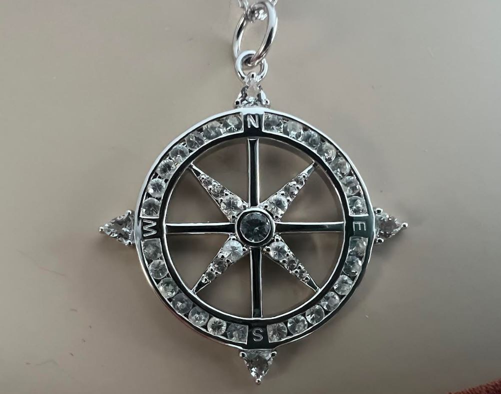 $1085 MONICA RICH KOSANN “ADVENTURE” SS NECKLACE w/ ROCK CRYSTAL WHITE SAPPHIRES