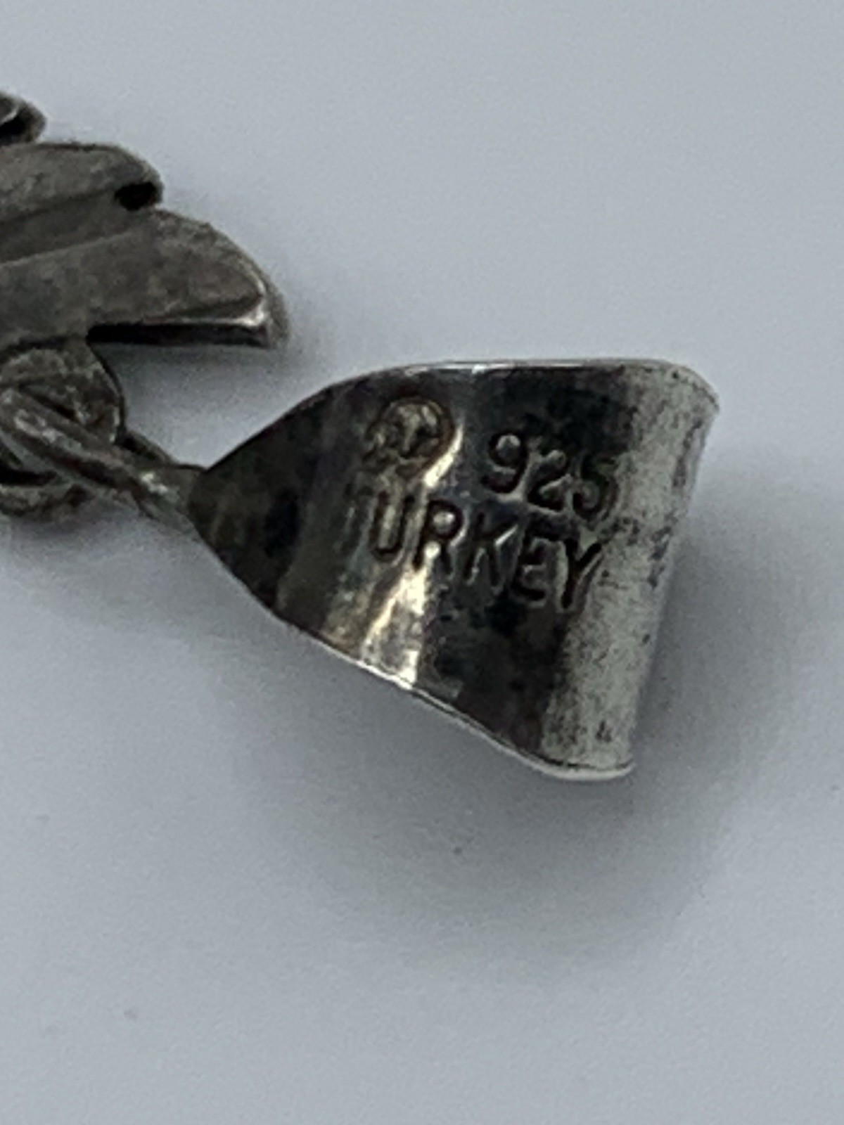Turney Signed 925 Sterling Silver Engraved Bird Pendant Charm No Stone