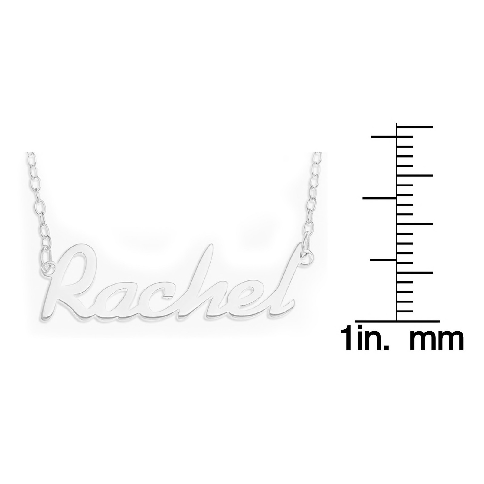 Rachel Name Plate Necklace Pendent Sterling Silver female Personalized Custom