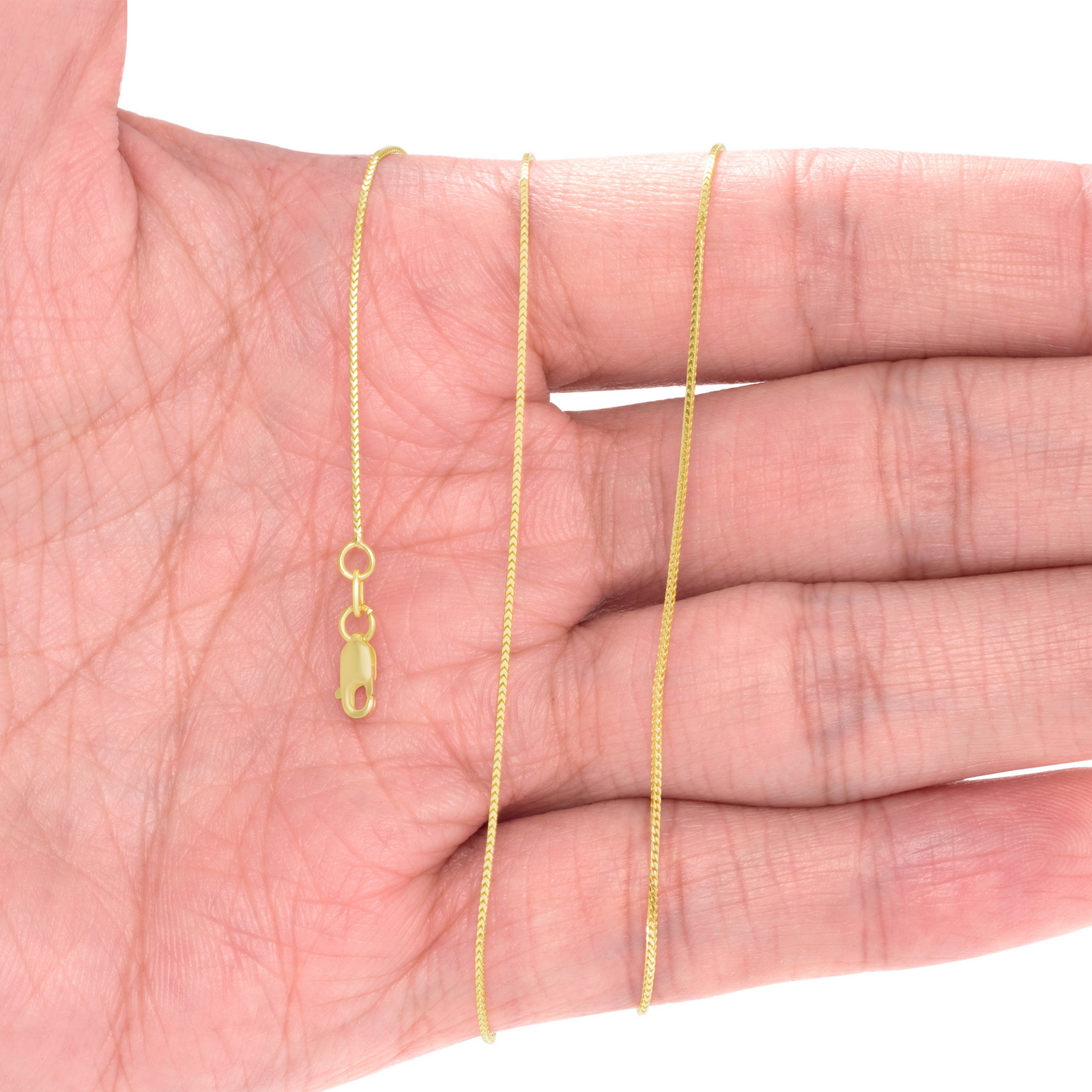 14K Yellow Gold Solid Franco 0.6mm-6mm Diamond Cut Spiga Chain Necklace 16″- 30″