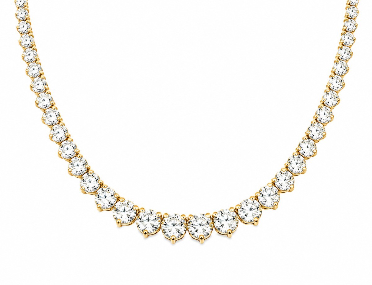 14K Yellow Gold 7.00 CTW Lab Grown Diamond Riviera Tennis Necklace 1 (CSH030508)
