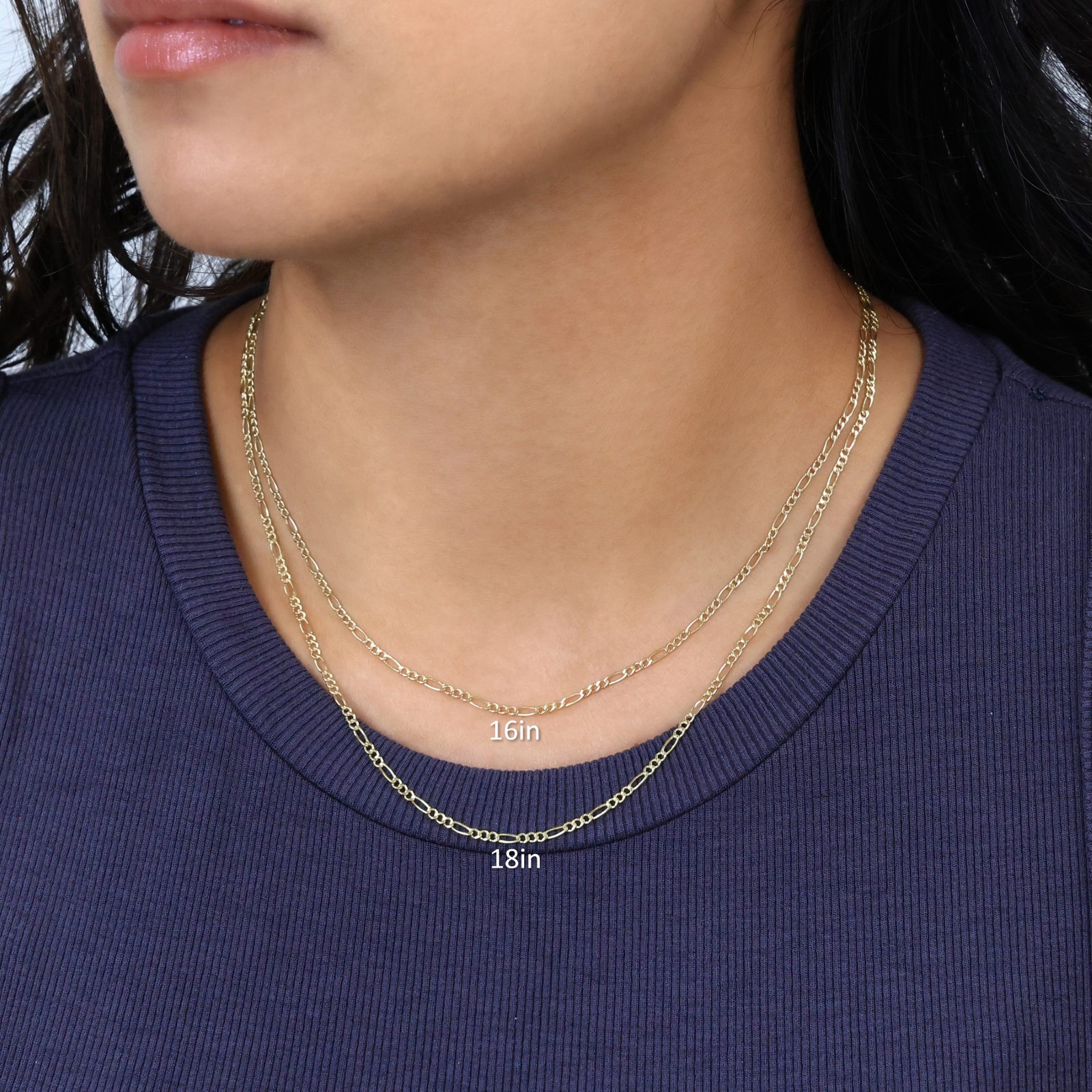 10K Yellow Gold Thin 2mm Figaro Chain Italian Link Necklace Mens Womens 20″