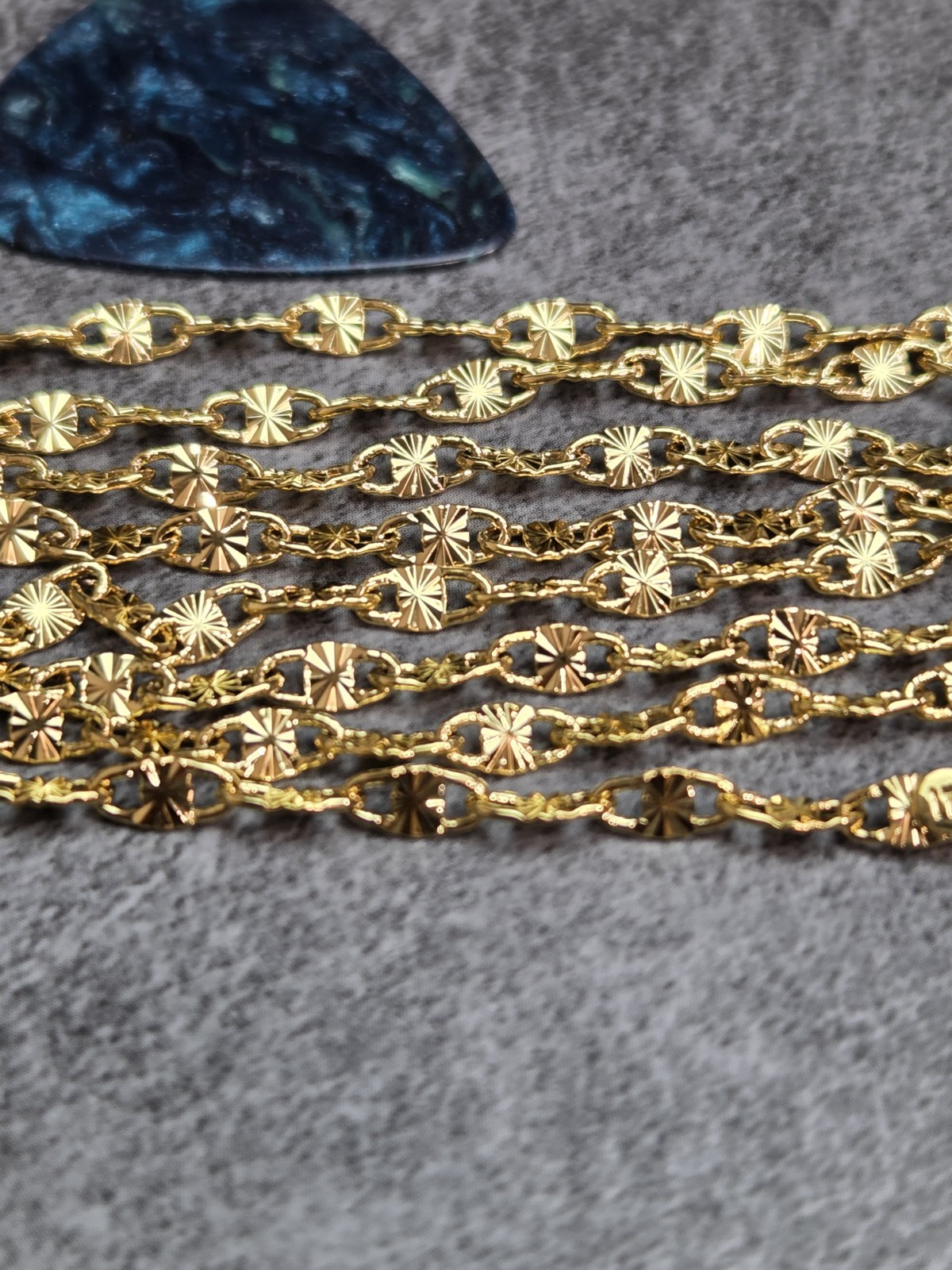 27″ Gold Plated Diamond Cut Chain Necklace 3mm Italy Style Long Sparkle Link
