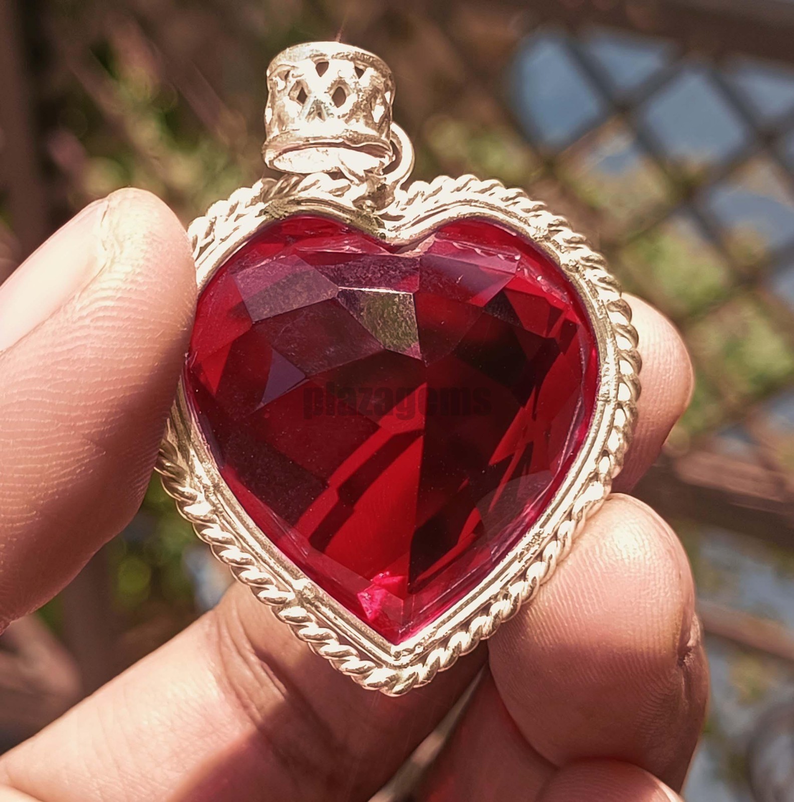 90 Ct Natural Blood Red Mozambique Ruby Pendant Flawless CERTIFIED