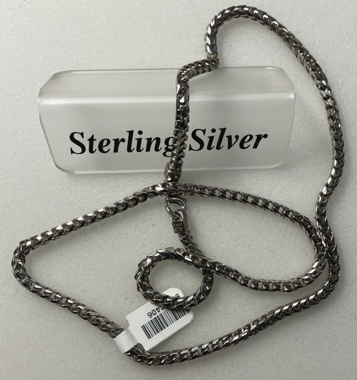 925 Sterling Silver Italy Solid Franco Chain Heavy 40.7grams 4mm 24” New w/ Tag