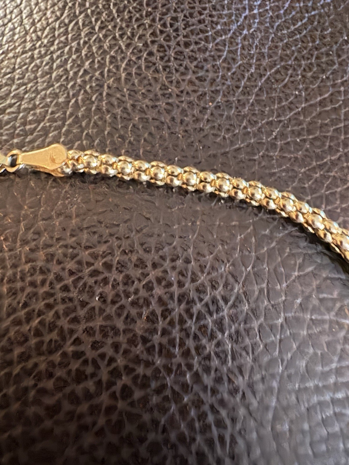 10K Solid Yellow Gold Popcorn Chain Necklace 18″ Lobster Clasp Stamped 10KT