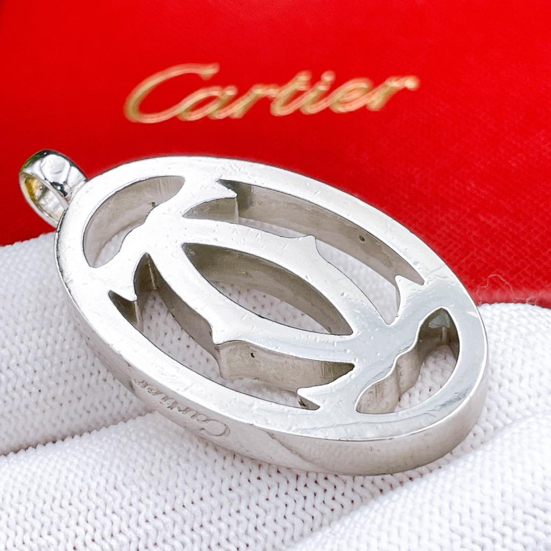 Cartier 2C Silver Color Logo Charm Pendant Top Only Japan Near Mint