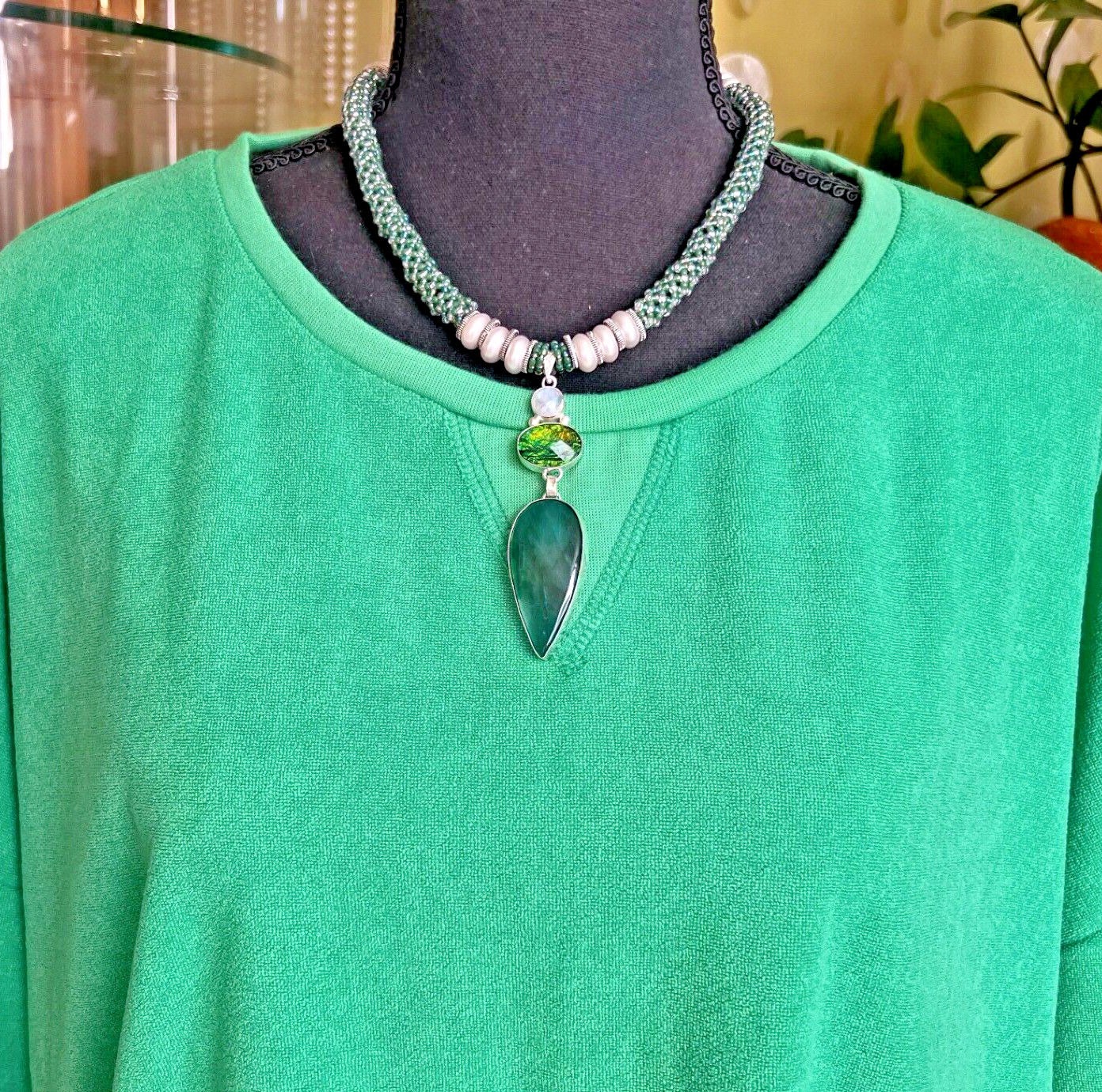 Genuine labradorite Awesome pendent necklace solid jewelry Handmade for women