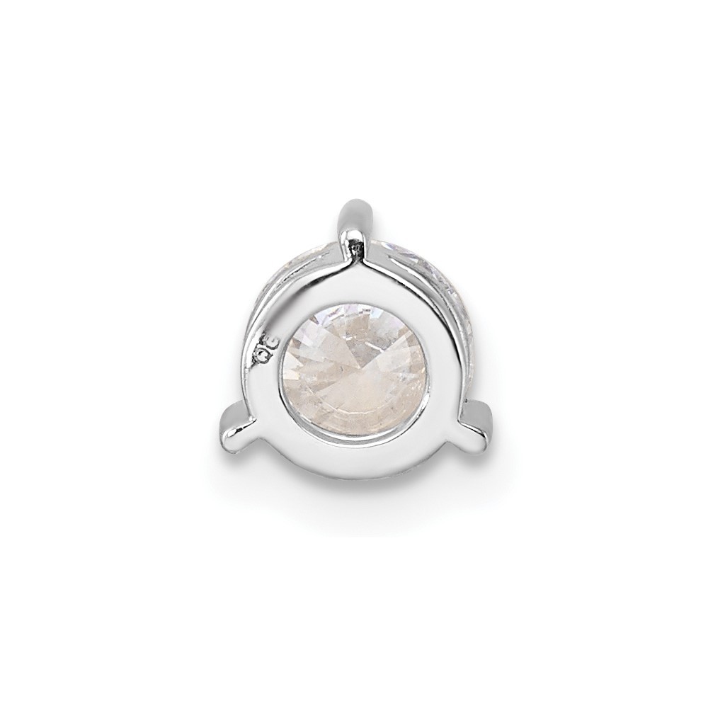 14k White Gold 3/4Ct Round Lab Grown Diamond VS/SI+ G+ Three Prong Fancy Pendant