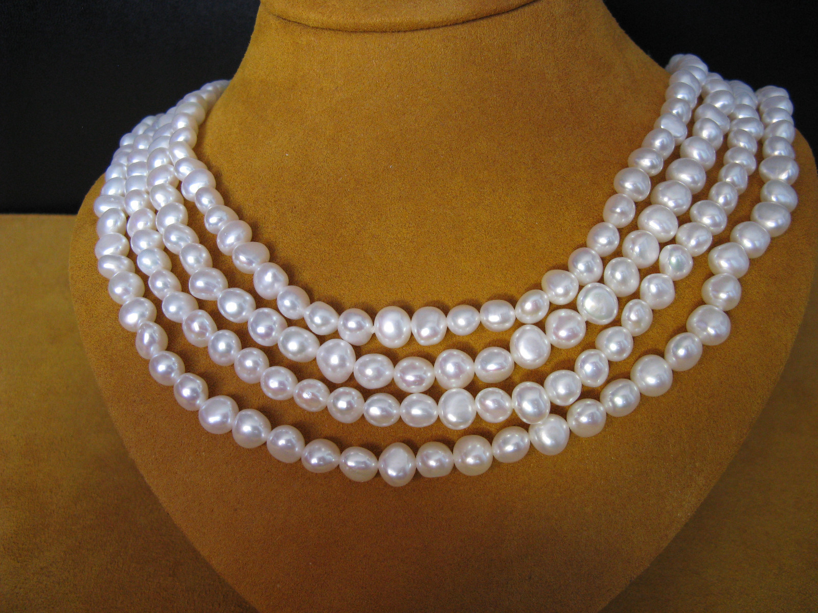 PEARL NECKLACE STRAND STRING WHITE 120 LUSTER HONORA JEWELRY LONG Gift Designer