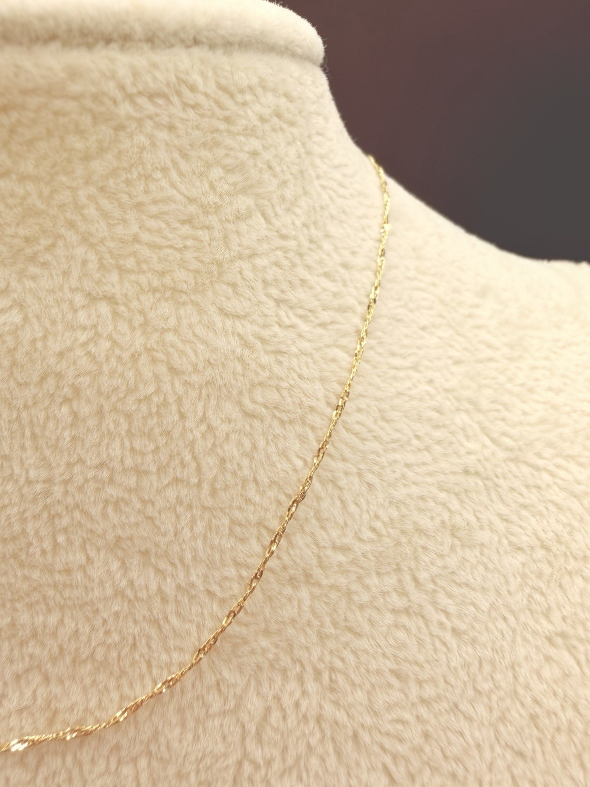 14K Gold Anklet Diamond Cut Twist Chain 10.5–11” Minimalist Dainty Anklet