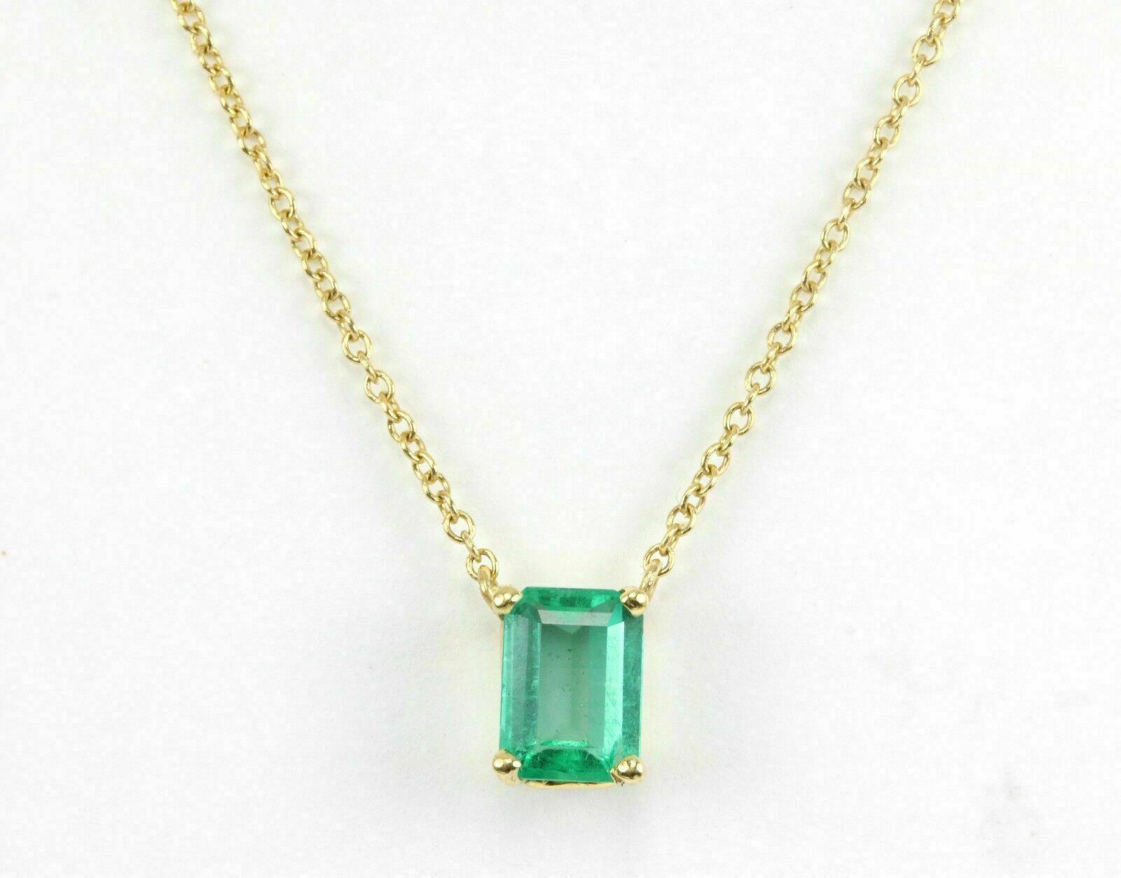 2Ct Emerald Lab Created Green Emerald Solitaire Pendant 14k Yellow Gold Plated