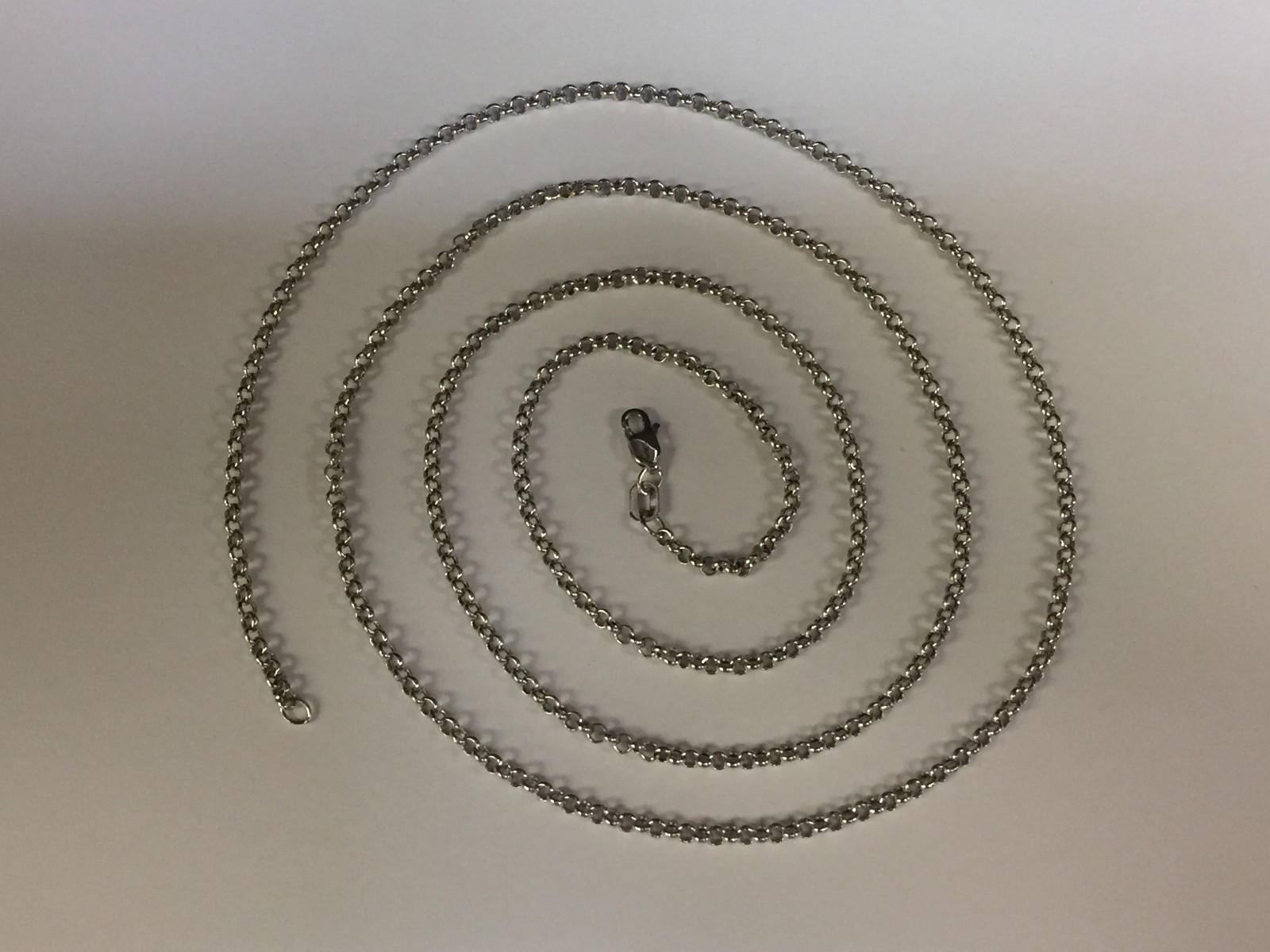 14k White Gold 22″ Round Cable ROLO Link Pendant Chain/Necklace 2.5mm 3.4 Grams