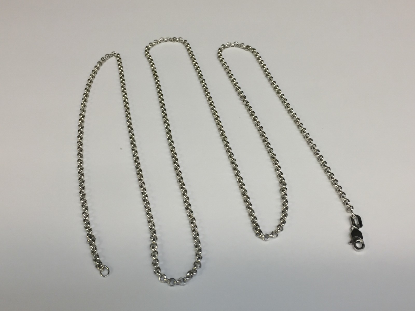 14k White Gold 22″ Round Cable ROLO Link Pendant Chain/Necklace 2.5mm 3.4 Grams