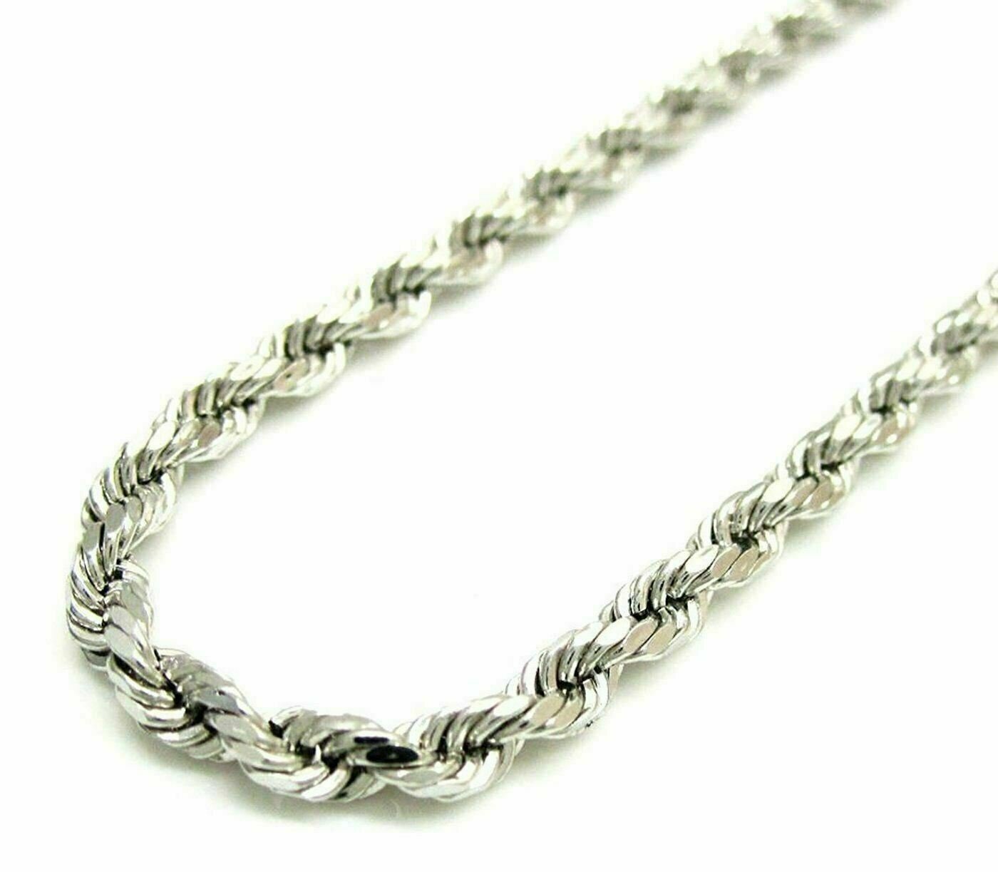 Solid 925 Sterling Silver Italian Rope Chain Mens Necklace 3.5mm – Diamond Cut