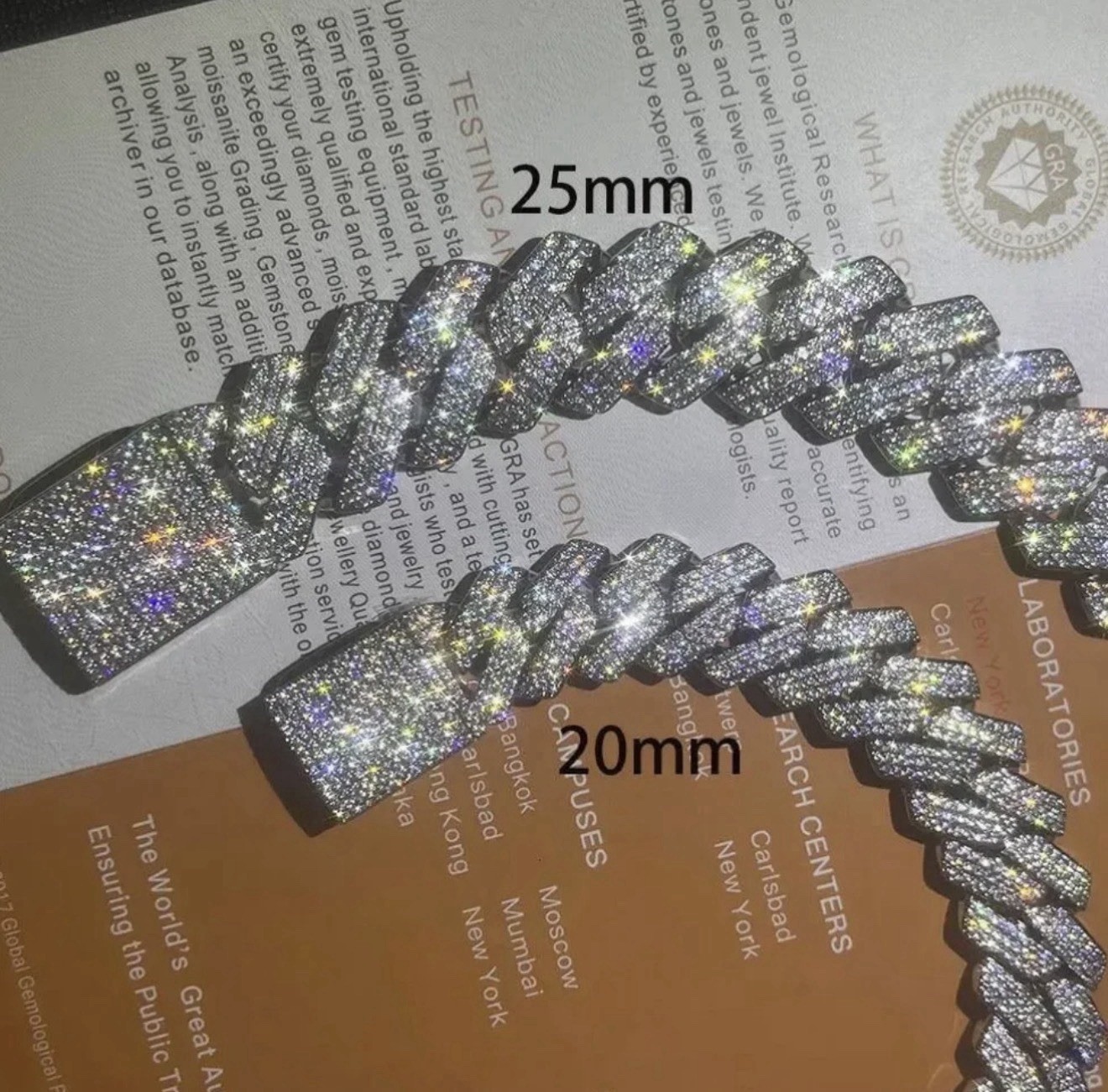 925 Sterling Silver VVS Moissanite Cuban Link Chain Pass Tester Iced