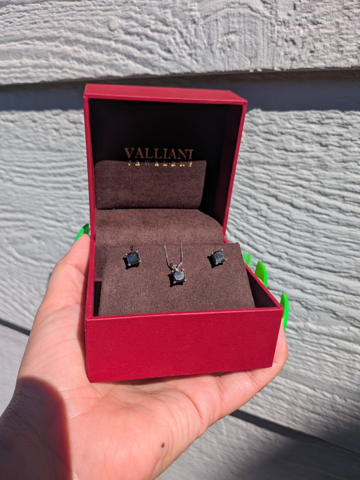 Valliani Jewelers 18K White Gold Earrings & Necklace