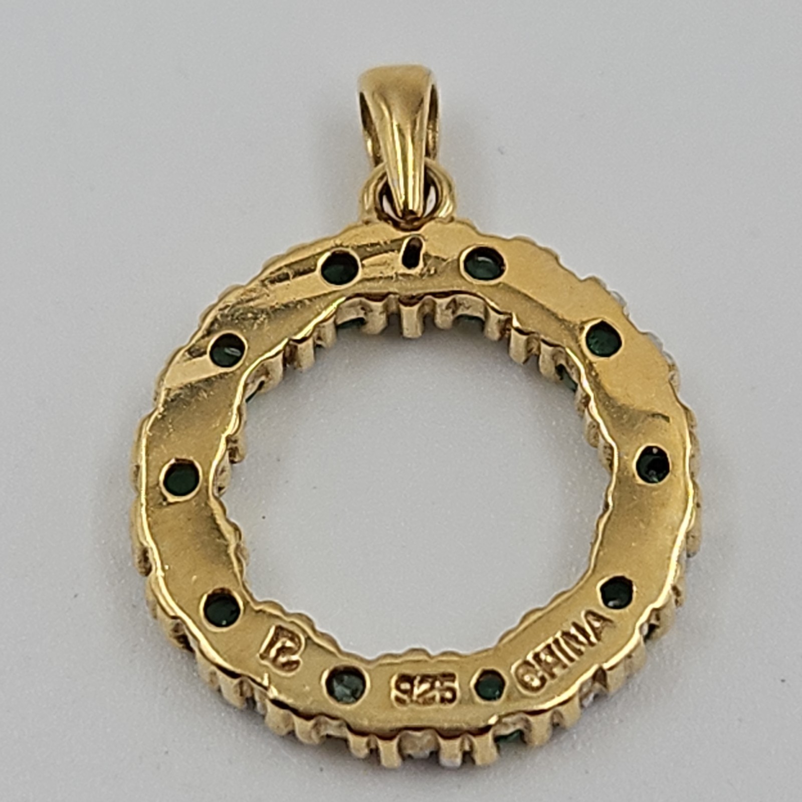 Ross Simon Sterling Silver Green Tourmaline Circle Pendant