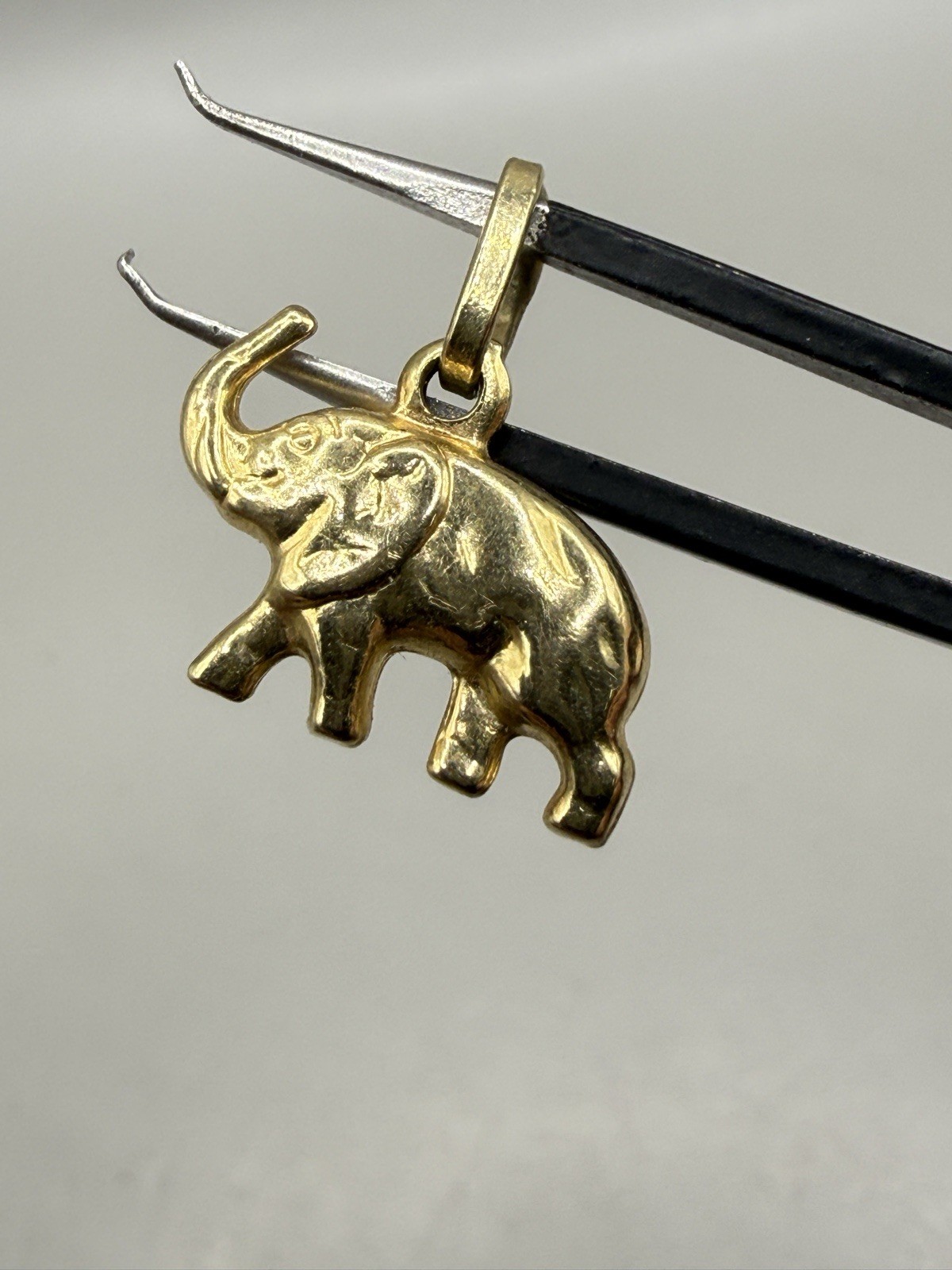 VTG 14k 585 Yellow Gold Elephant 3D Charm Pendant Italy Fine Estate