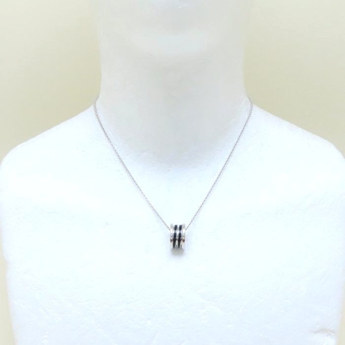 BVLGARI B.zero1 18K White Gold Black Ceramic Necklace /294504