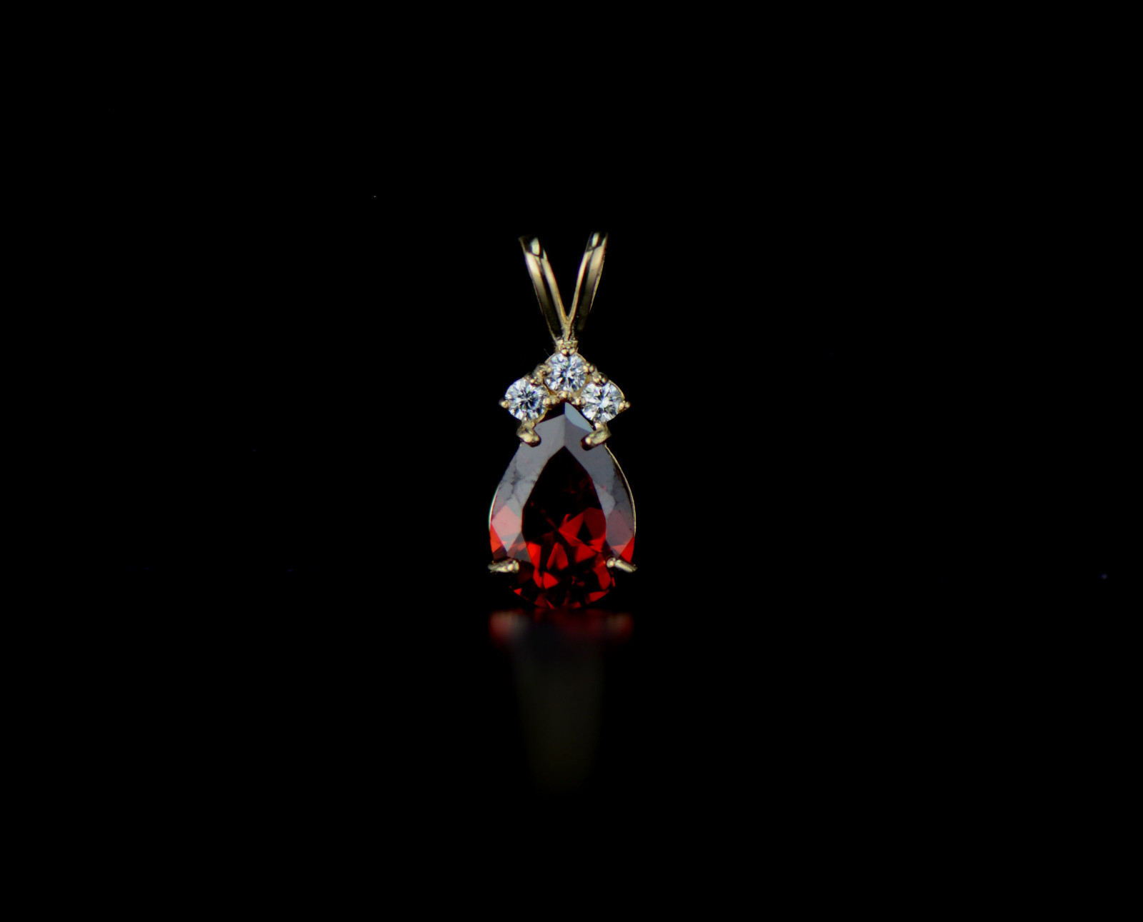 14k Yellow Gold Pear CZ Birthstone Pendant