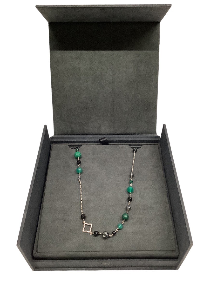 David Yurman Bijoux Sterling Silver Multi Gemstone Necklace 38″ 59.4 (MP1036827)