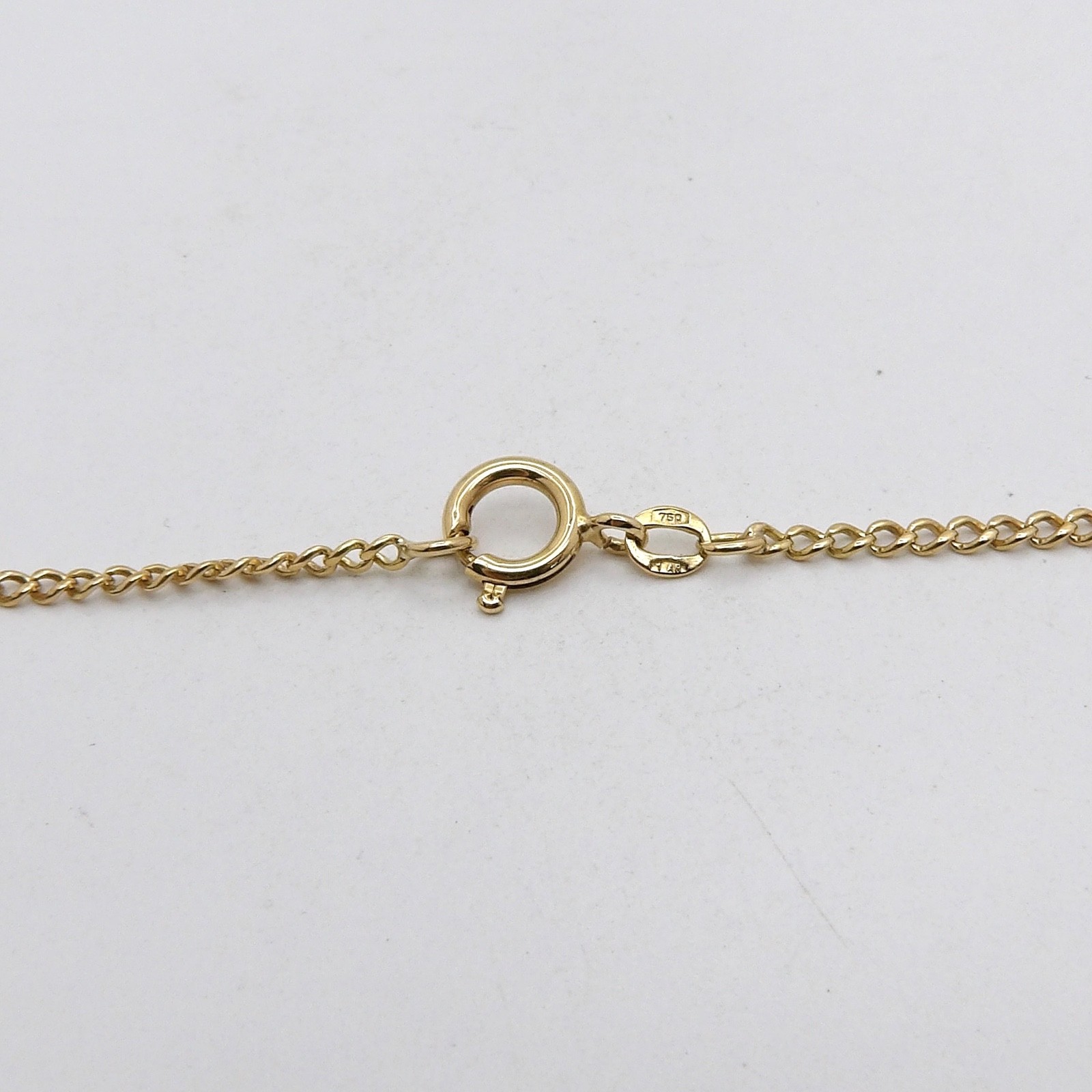 UnoAerre Solid 18k Gold Cuban Curb Link Pendant Chain Necklace 17in 2.2mm Italy