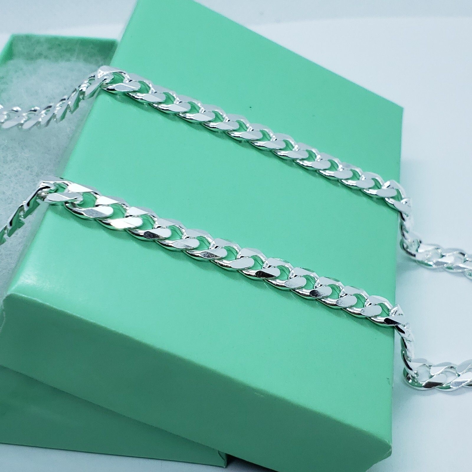 925 Sterling Silver 6mm Cuban Curb Link Chain Necklace Men Women Size 16″~40″
