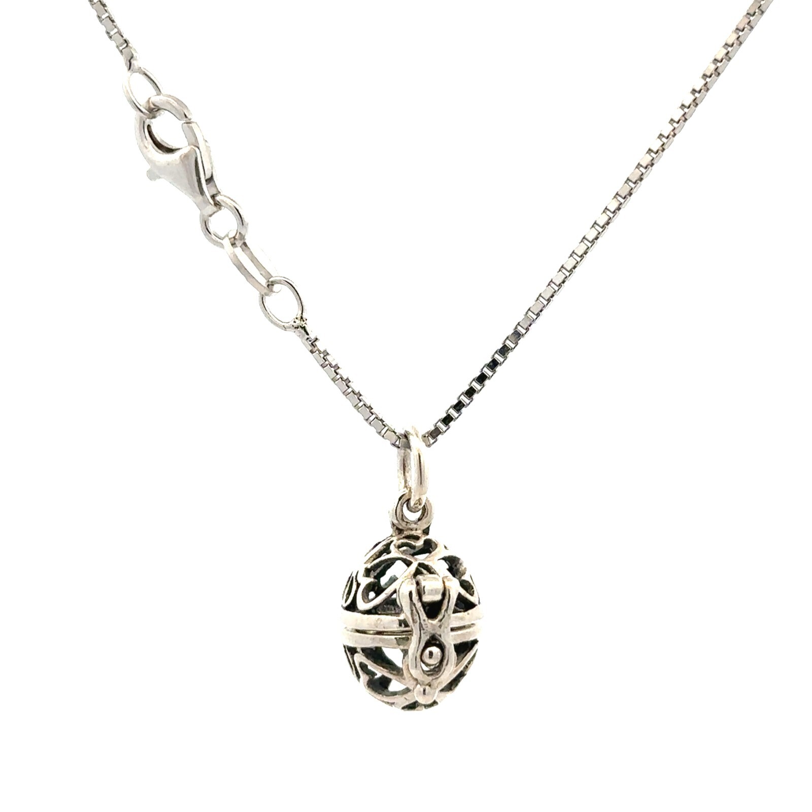 Sterling Silver Oval Heart Locket Necklace (1/2 x 3/4 In) With 18 Inch Box Chain