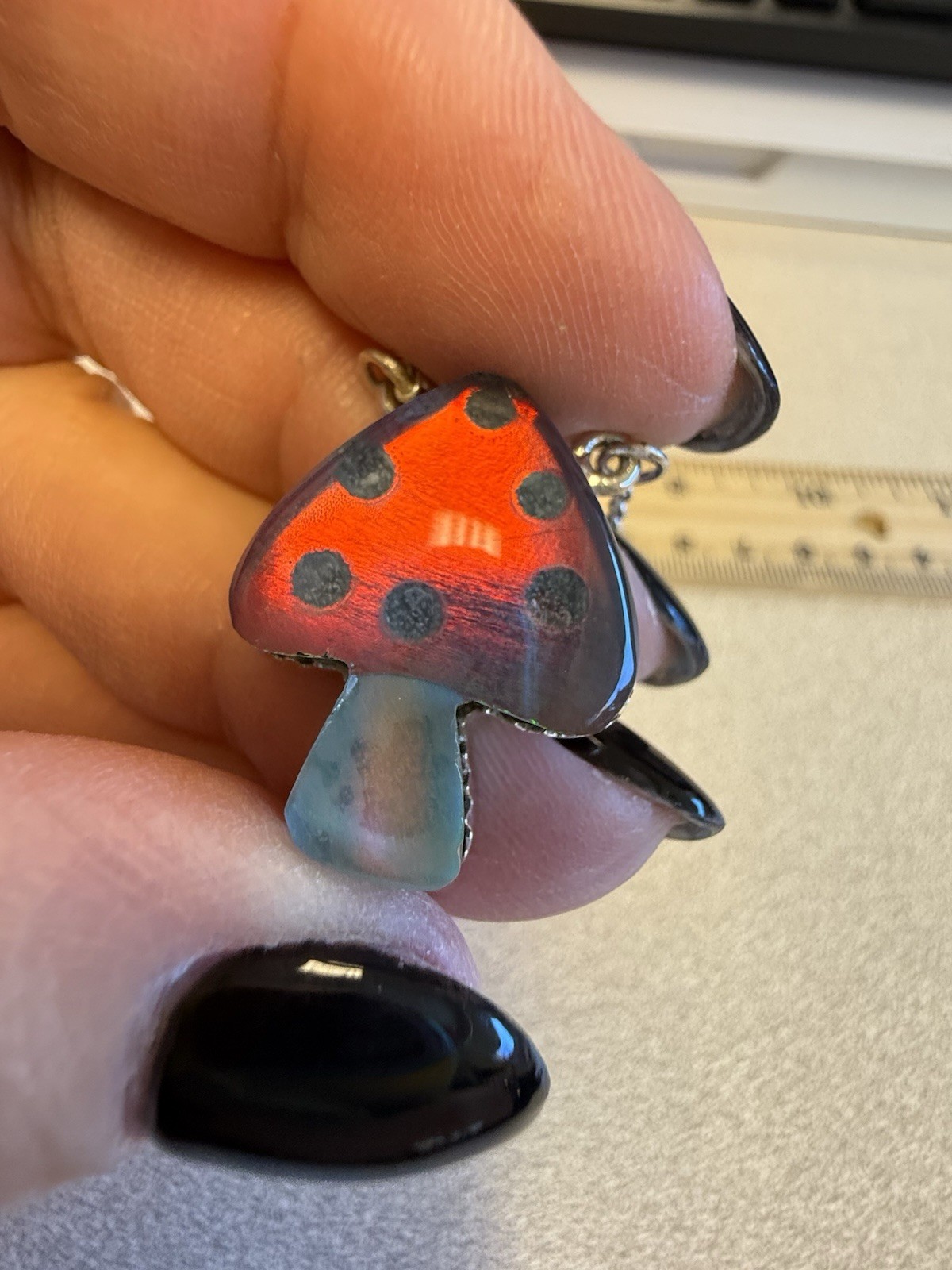 Sterling Silver Aurora Opal Mushroom Necklace