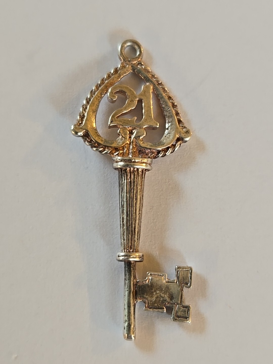 Sterling Silver ~ Key Charm ~ #21 ~ Pendant ~ BIRTHDAY~ ANNIVERSARY ~ VINTAGE!