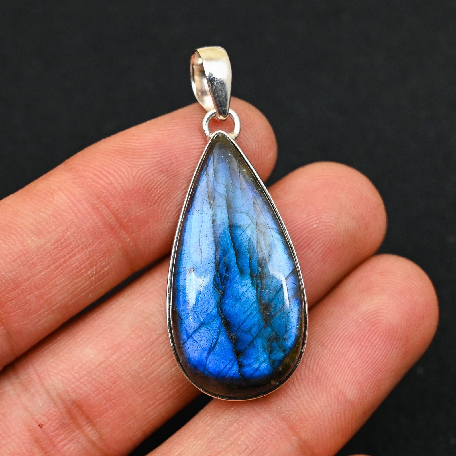 Labradorite Gemstone 925 Sterling Silver Handmade Pendant Jewelry Gift For Wife